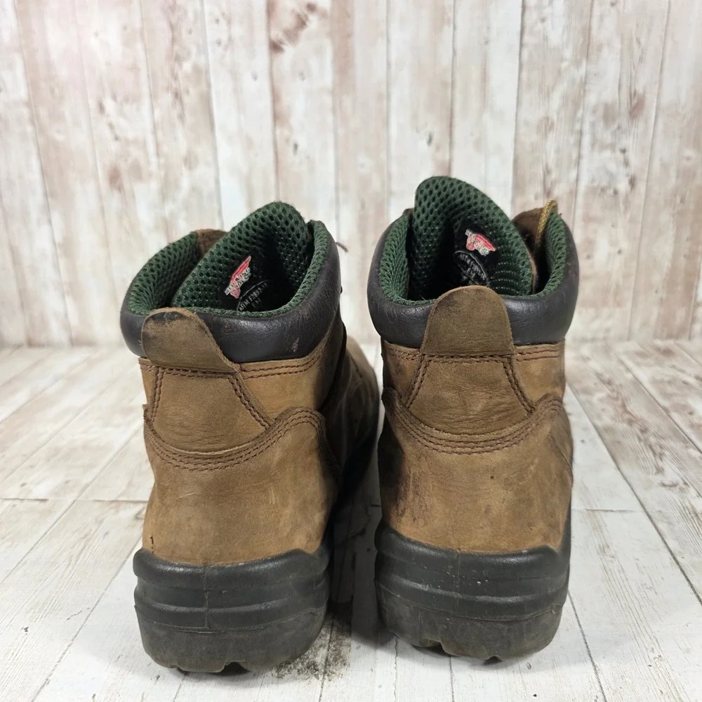 Red Wing 435 King Toe 6-Inch Waterproof Brown Leather Work Boots Mens 9 D EH‎